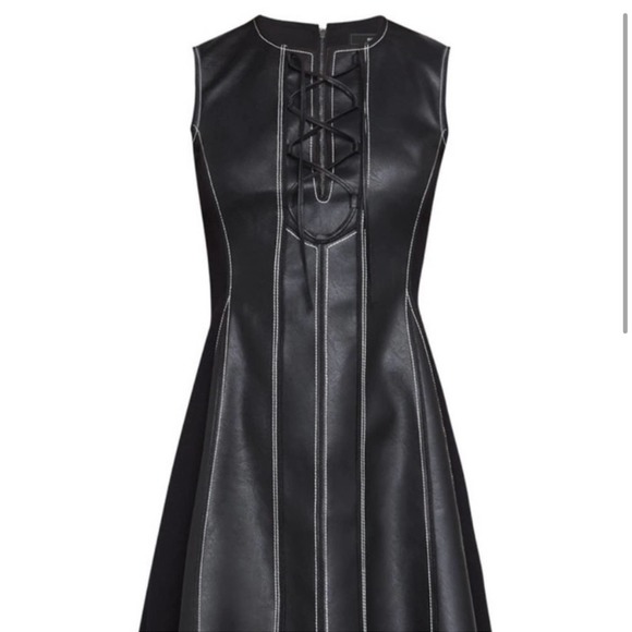 BCBG MAZAZRIA Black Faux Leather Mini Dress Size XS NWT NEW with Tags - Picture 4 of 6